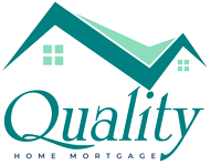 A logo for quality home mortgage with a house on it