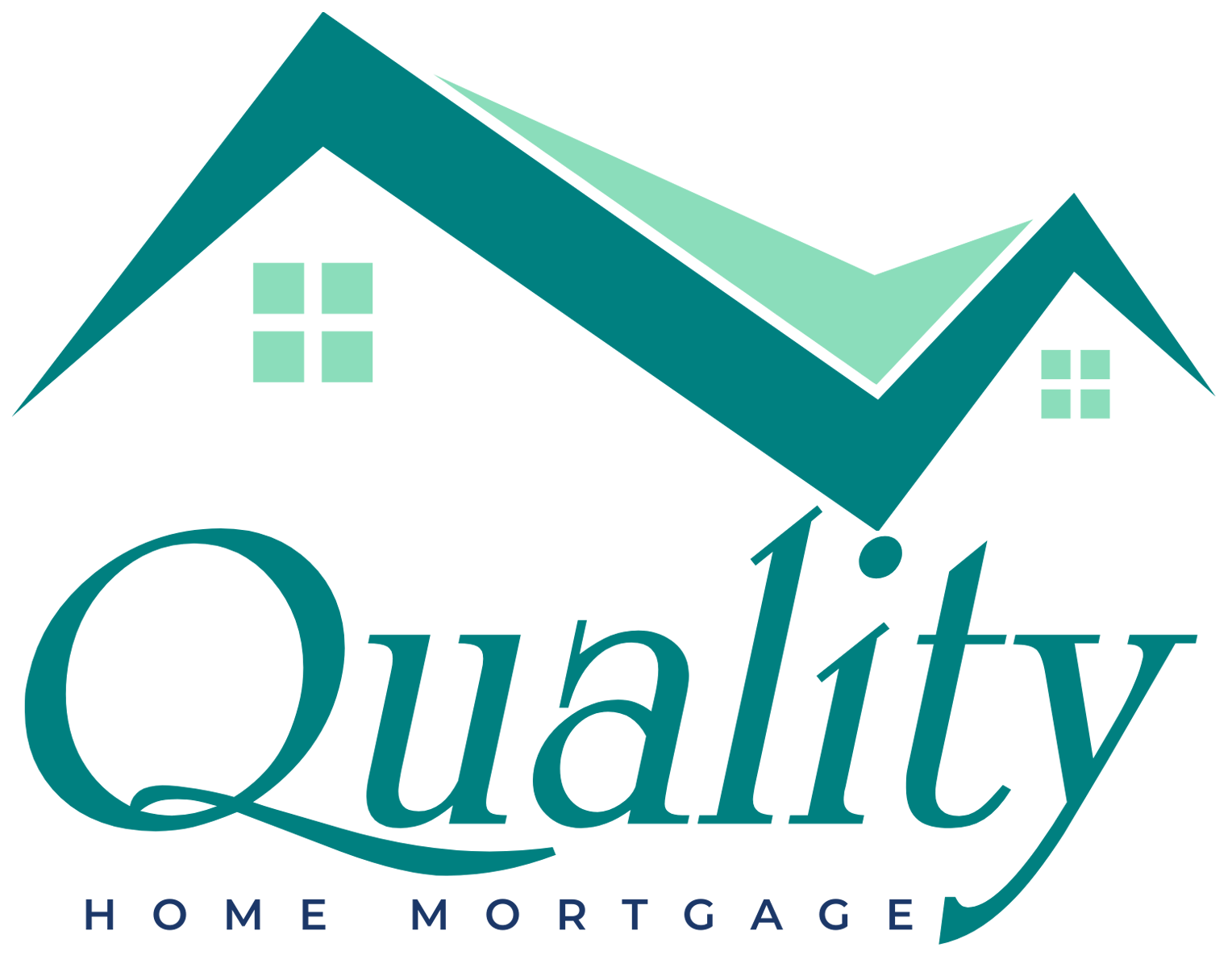 A logo for quality home mortgage with a house on it