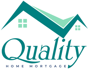 A logo for quality home mortgage with a house on it