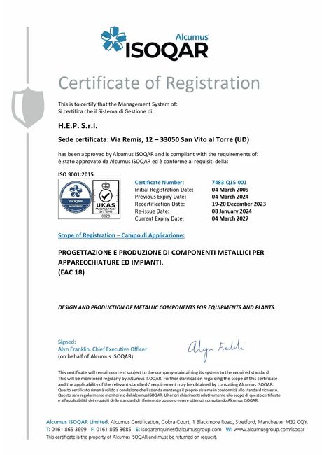ISOQAR certification