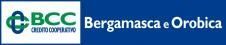 Logo della BCC Bergamasca e Orobica, un logo verde e blu con testo bianco su sfondo blu.