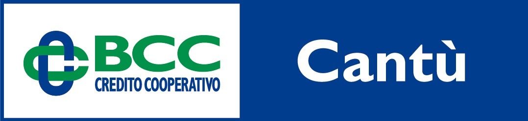 Logo of BCC Credito Cooperativo Cantù in green, white and blue.