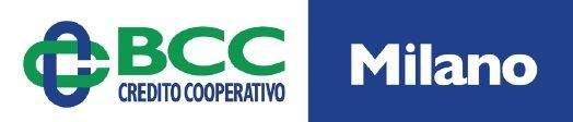 Logo BCC Milano: stemma verde e testo 