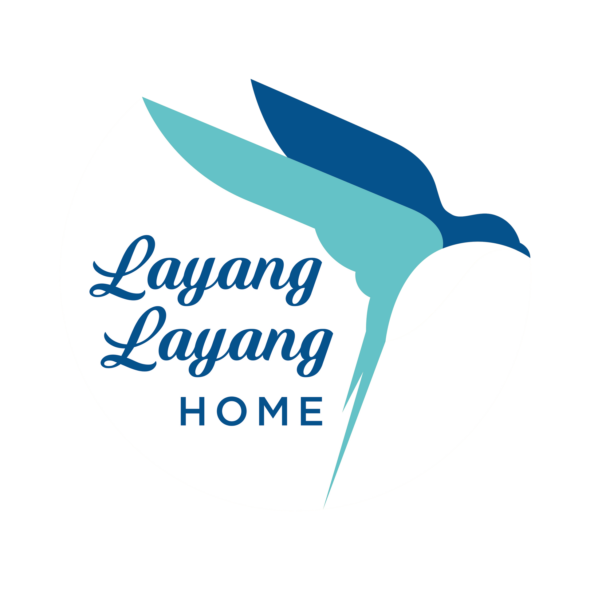 The logo for layang layang home shows a bird flying in the air.