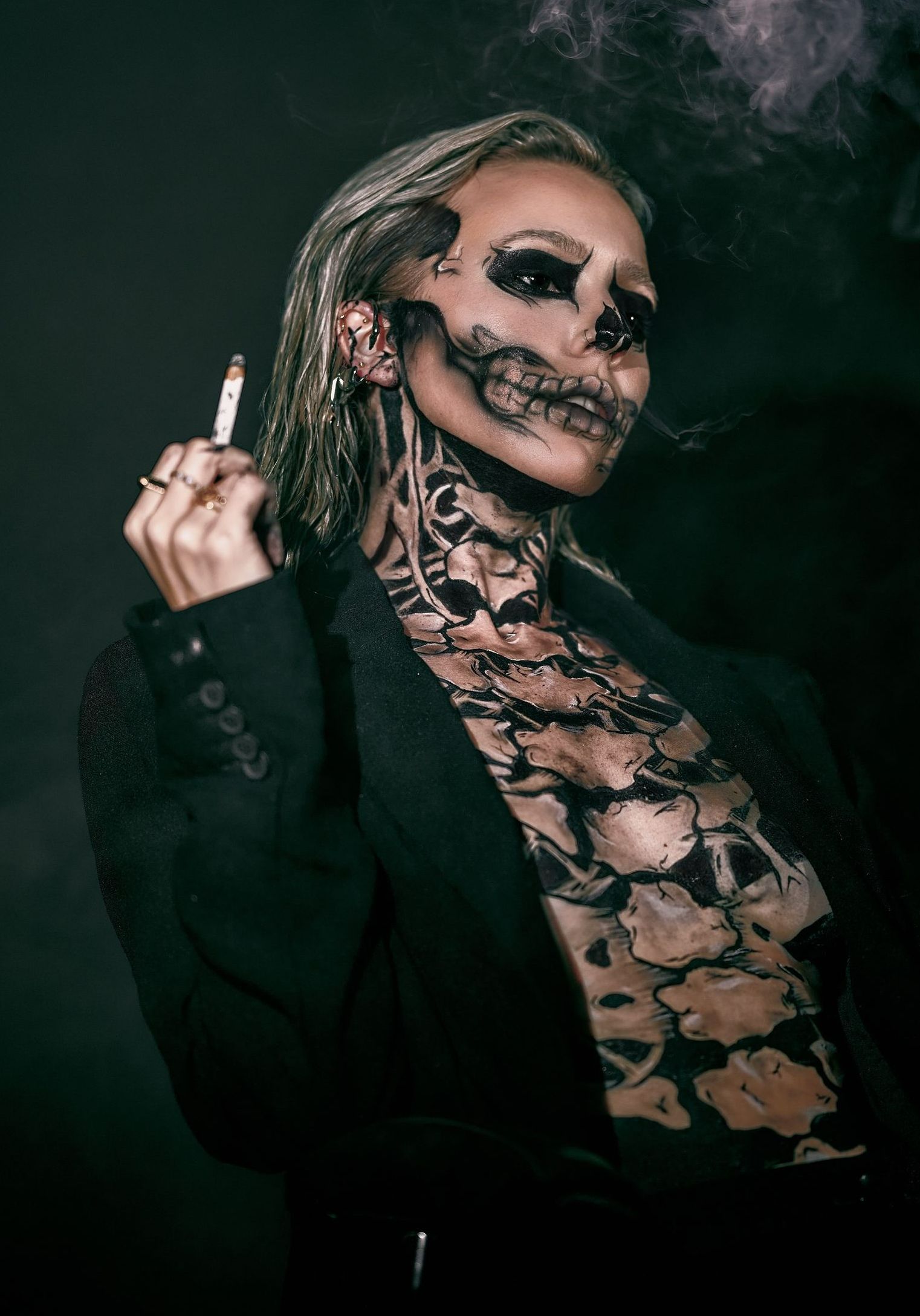 Women Skeleton art make up — Phoebe Lowenna In Gold Coast, QLD