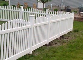 PVC Picket — White Fences in Front of a House in Dansville, MI
