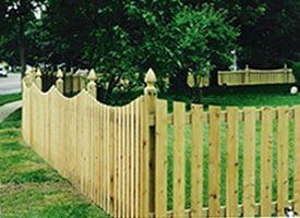 Wood Picket Fence — Wood Fence at Frontyard in Dansville, MI