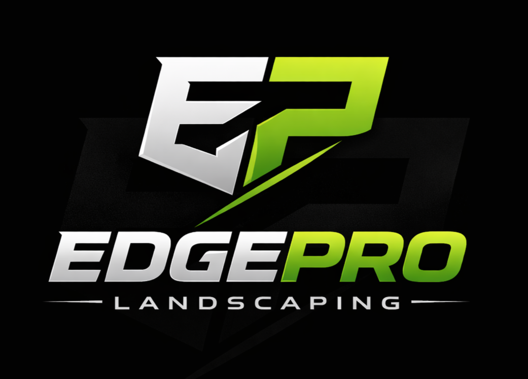 Logo for Edge Pro Landscaping: White and green