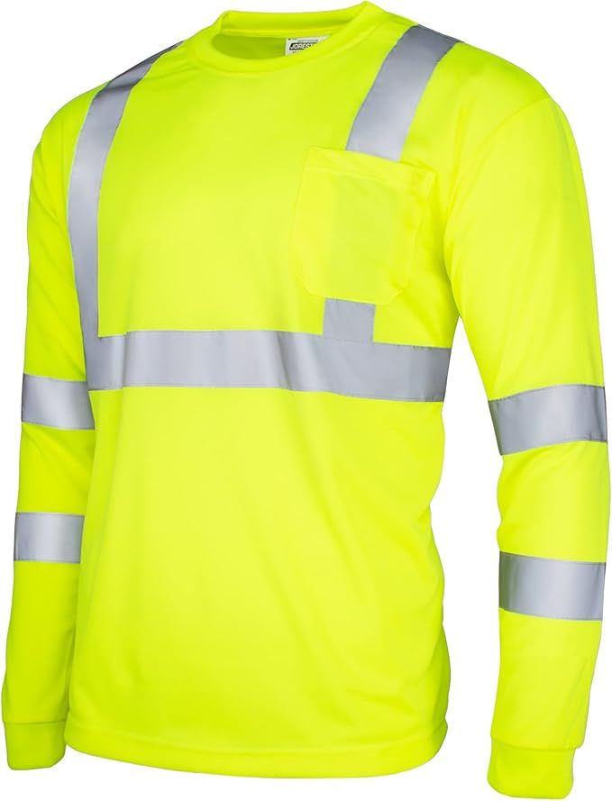 High Visibility Long Sleeve Safety Shirts with pocket and pocket logo
