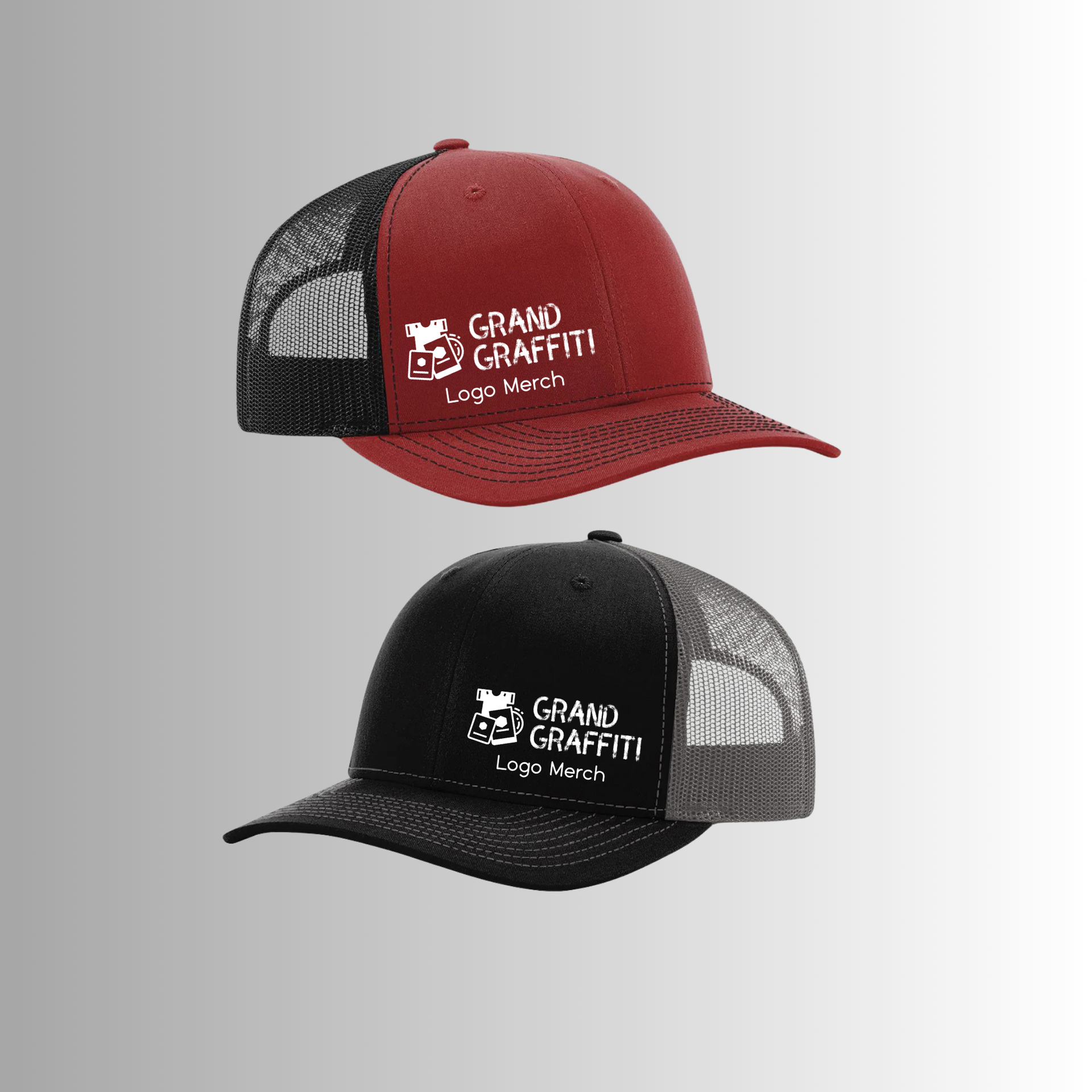 Richardson 112 Trucker Hat with printed logo (dtf heat transfer)