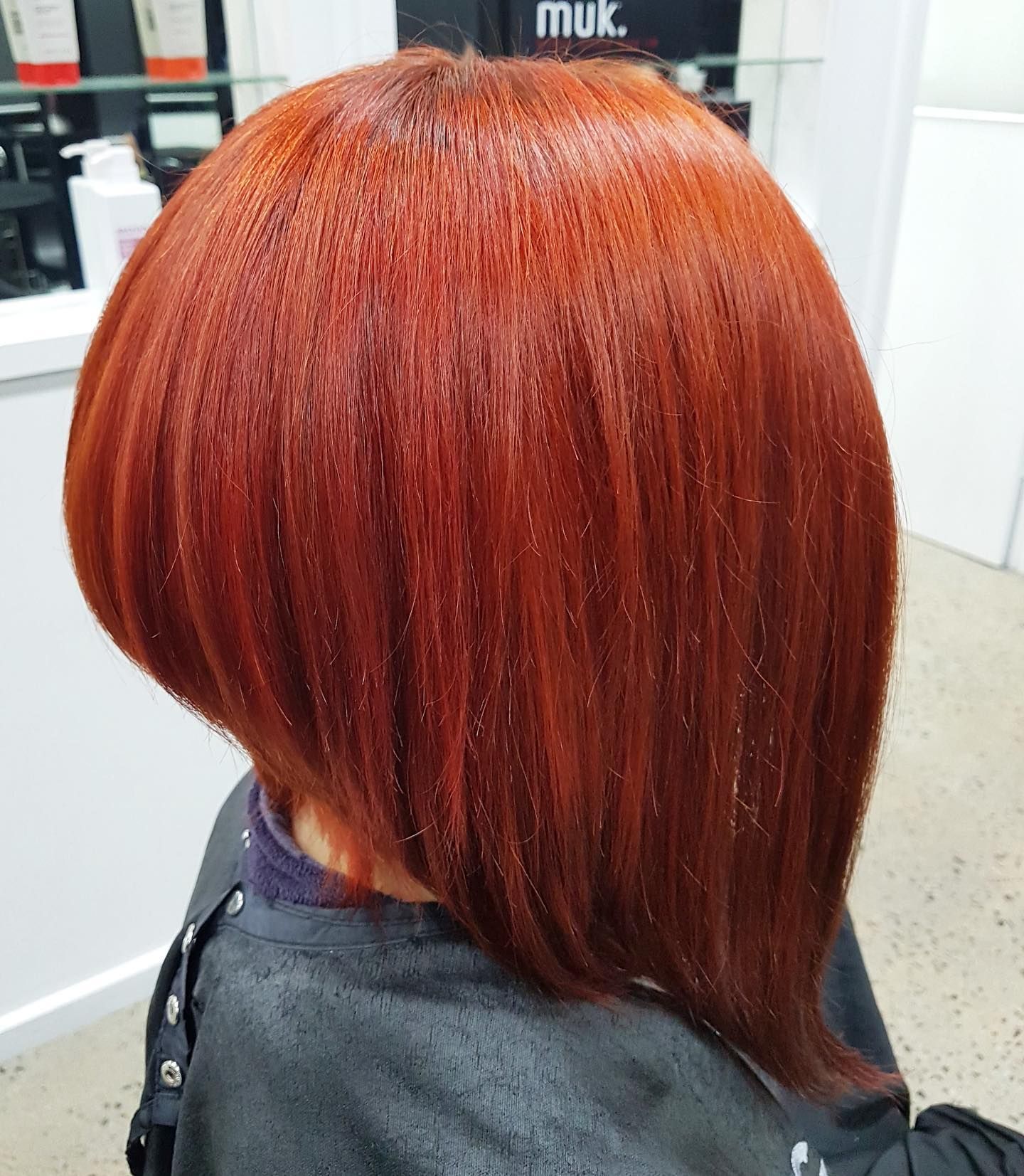 A before and after photo of a woman 's hair