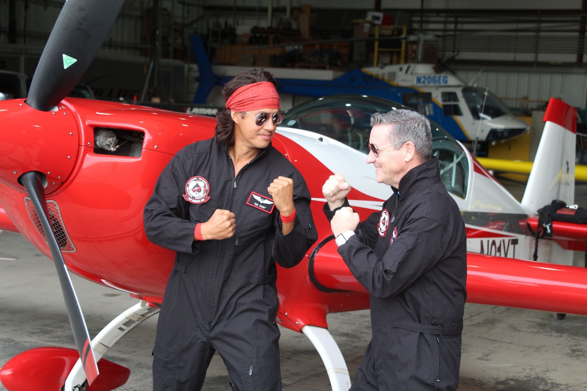 Garrett Gee surprises his childhood hero with an aerobatic stunt plane experience in Las Vegas