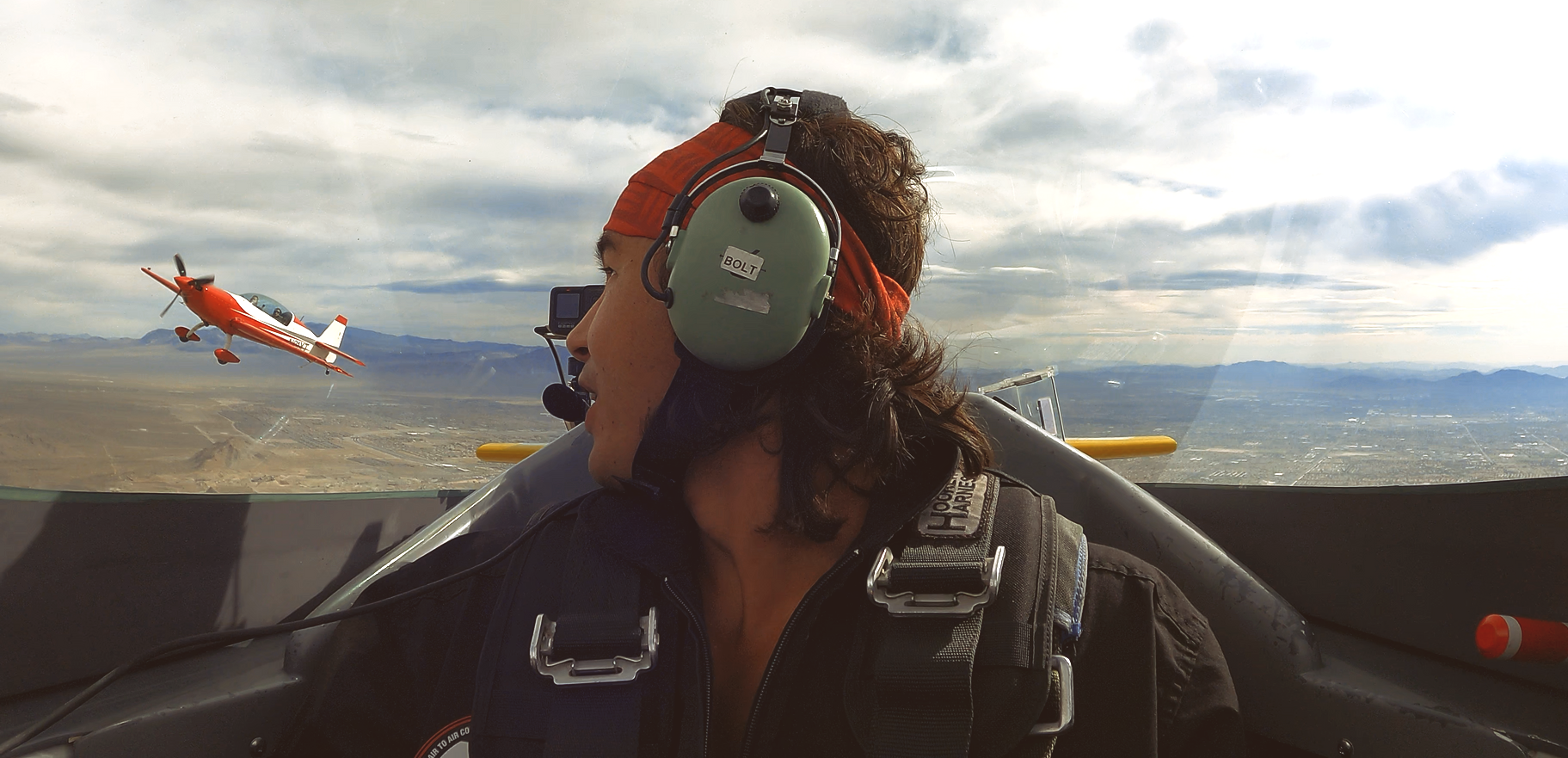 Garrett Gee of the Bucket List Family takes flight on an aerobatic adventure at Sky Combat Ace in Las Vegas