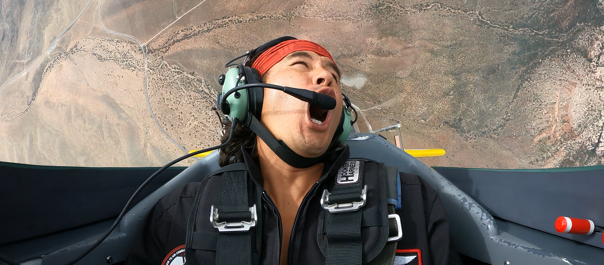 Garrett Gee of the Bucket List Family takes flight on an aerobatic adventure at Sky Combat Ace in Las Vegas