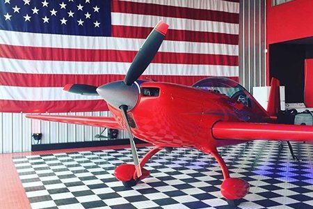 Red Plane in San Diego Hangar