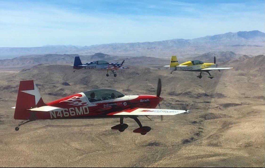 Stunt planes flying over Las Vegas