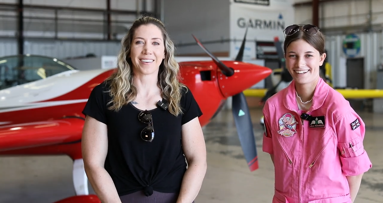 Amelia Richardson & Michelle Curran take flight on an aerobatic adventure at Sky Combat Ace in Las Vegas