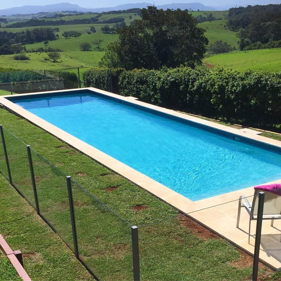New Finish Swimming Pool With Glass Fence — Byron Bay Luxury Pools in Kingscliff, NSW
