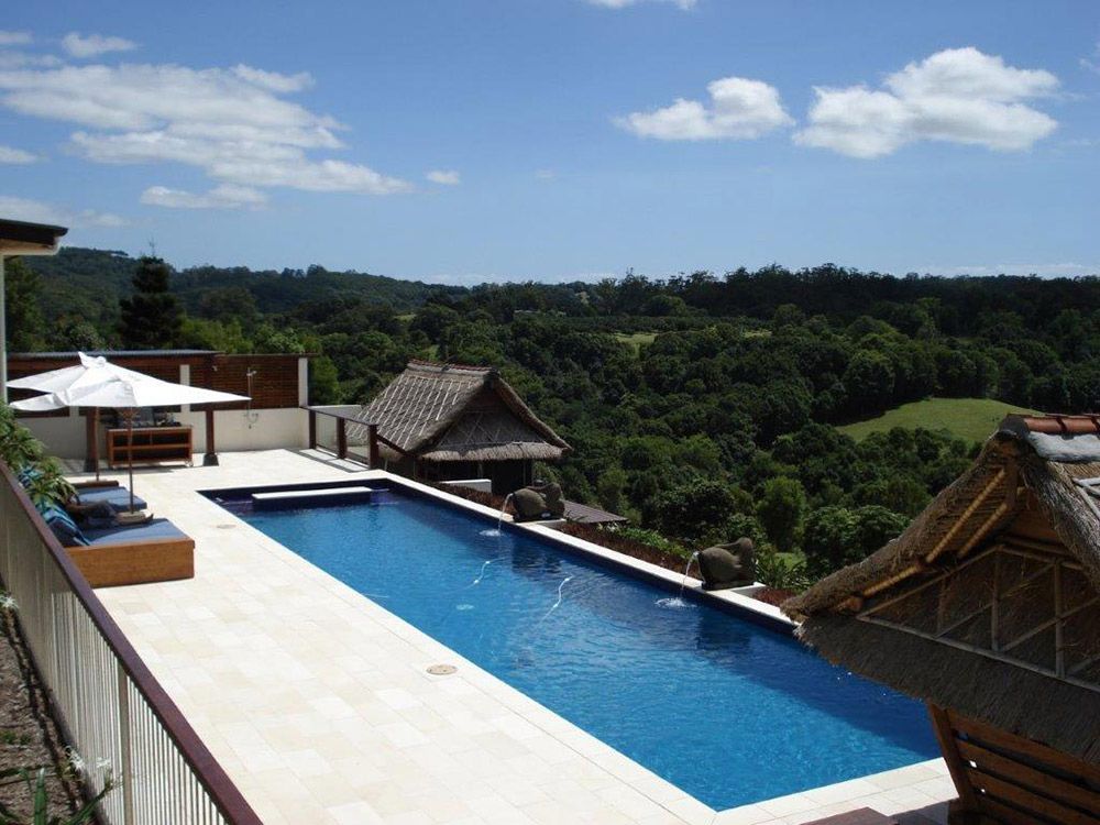 Swimming Pool With A Beautiful View Of A Forest — Byron Bay Luxury Pools in Myocum, NSW