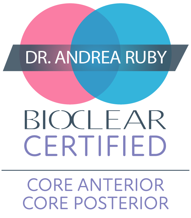 A logo for bioclear certified core anterior core posterior