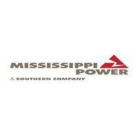 Logo for Mississippi Power: Gray text on a white background with the words "Mississippi Power" and a red and white electric bolt icon. "A Southern Company" is written below the words.