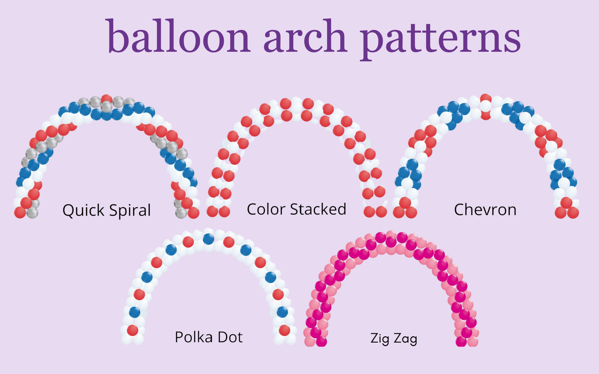 a variety of balloon patterns