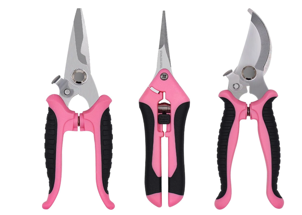 pink garden clippers set of 3