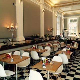 Interior shot of Locanda Locatelli popup restaurant London.