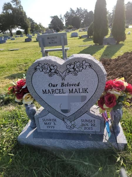 heart shaped headstone