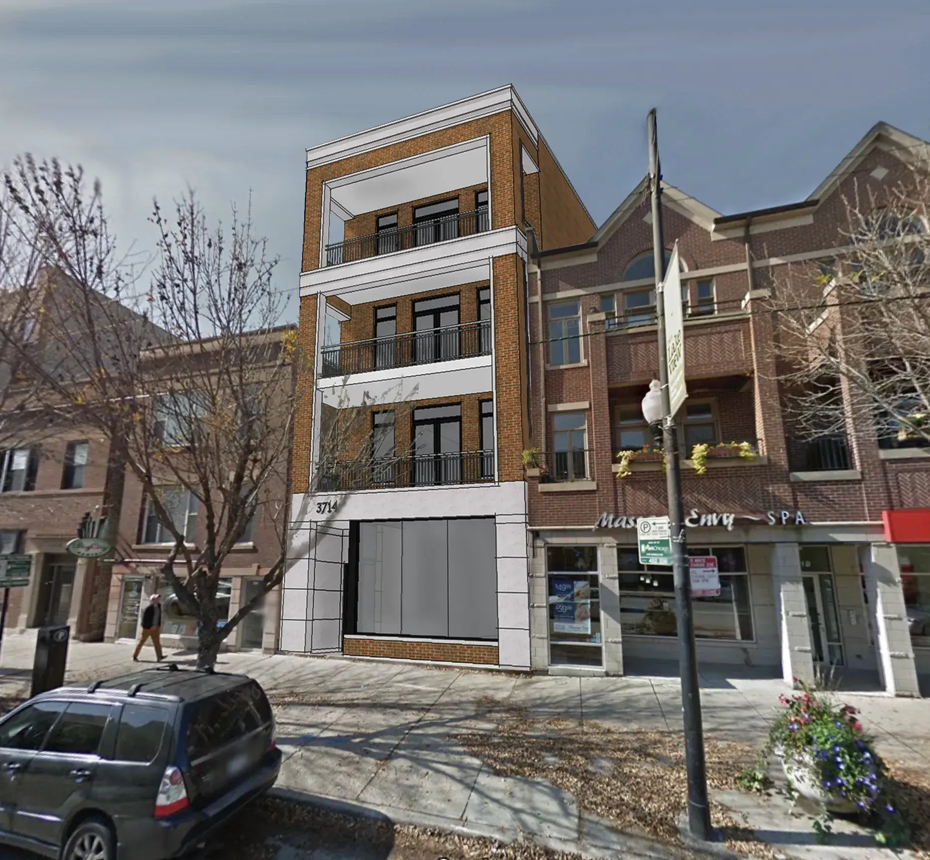 A van is parked in front of a building that says capital city