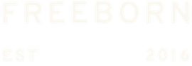 The word freeborn is written in white on a white background.