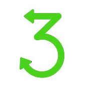 Green number 3 with arrows at top and bottom, indicating a loop.