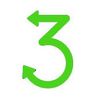 Green number 3 with arrows at top and bottom, indicating a loop.