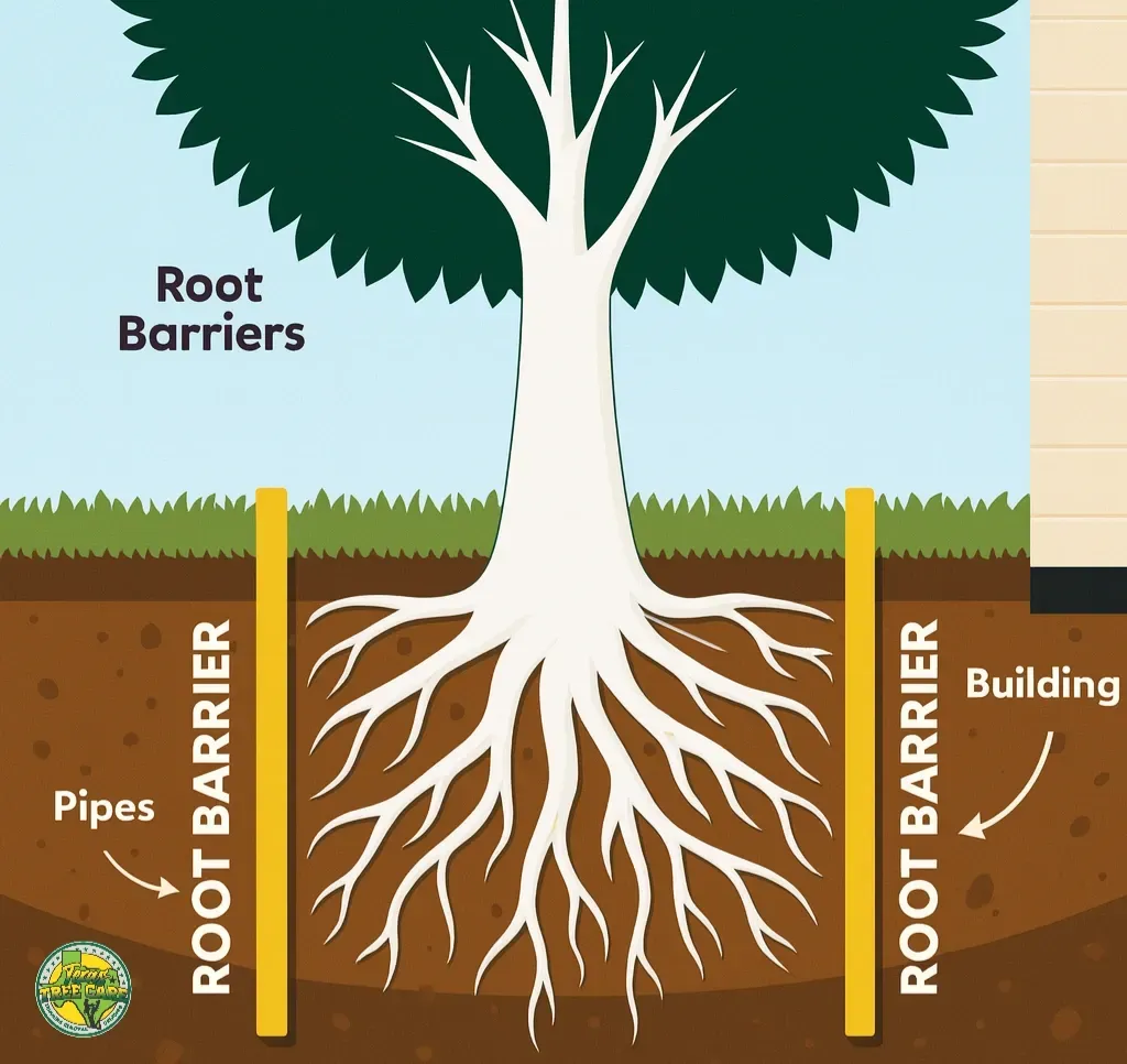 Root Barrier Installation Diagram For Foundation Protection in Spring TX by Texas Tree Care