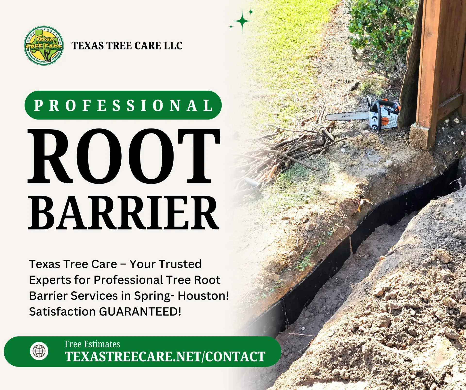 Root Barrier in Spring TX | Texas Tree Care