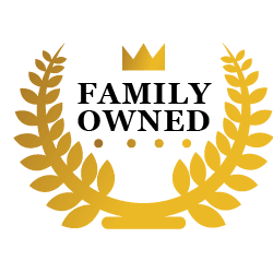 A golden laurel wreath framing the words 