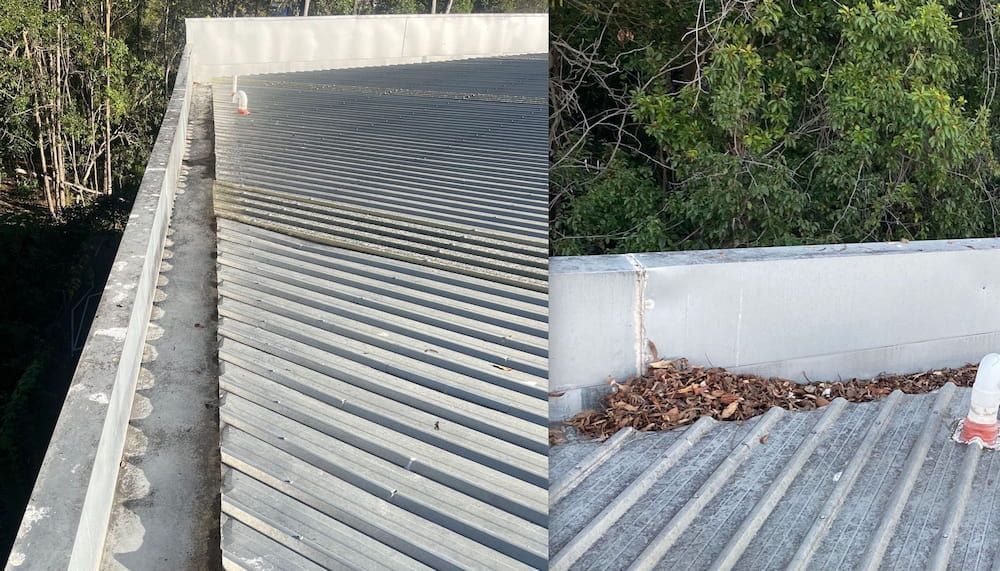 A Collage Of Two Pictures Of A Bridge And A Roof — Plumbmasters In Nerang, QLD
