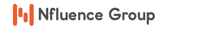 The word influence group is written in white on a white background.