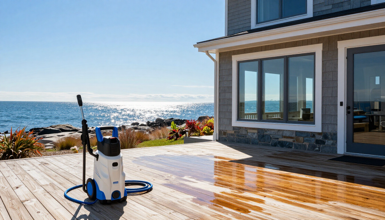 Professional exterior cleaning comparison for Belfast Maine homes.