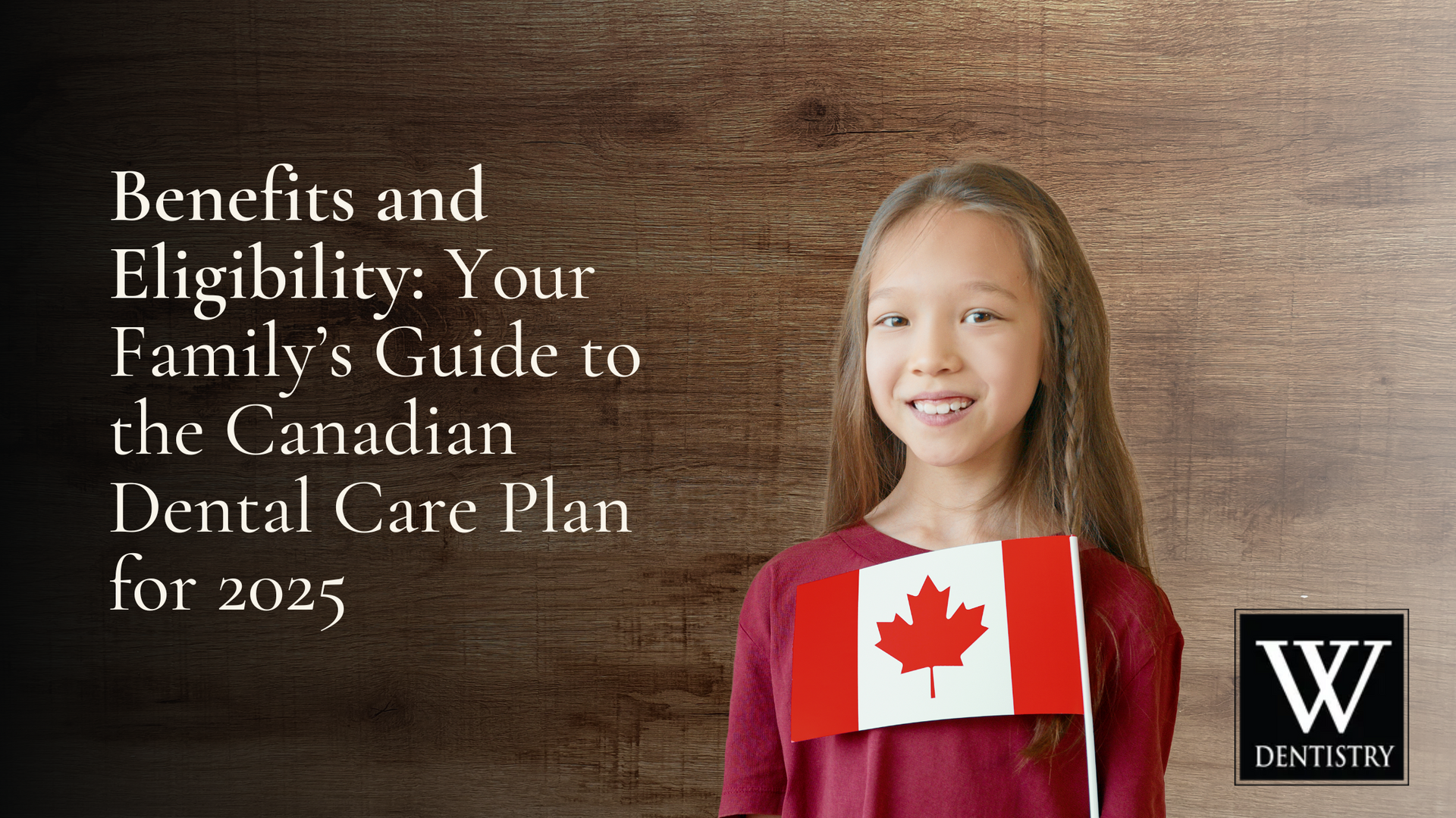 A little girl is holding a canadian flag.