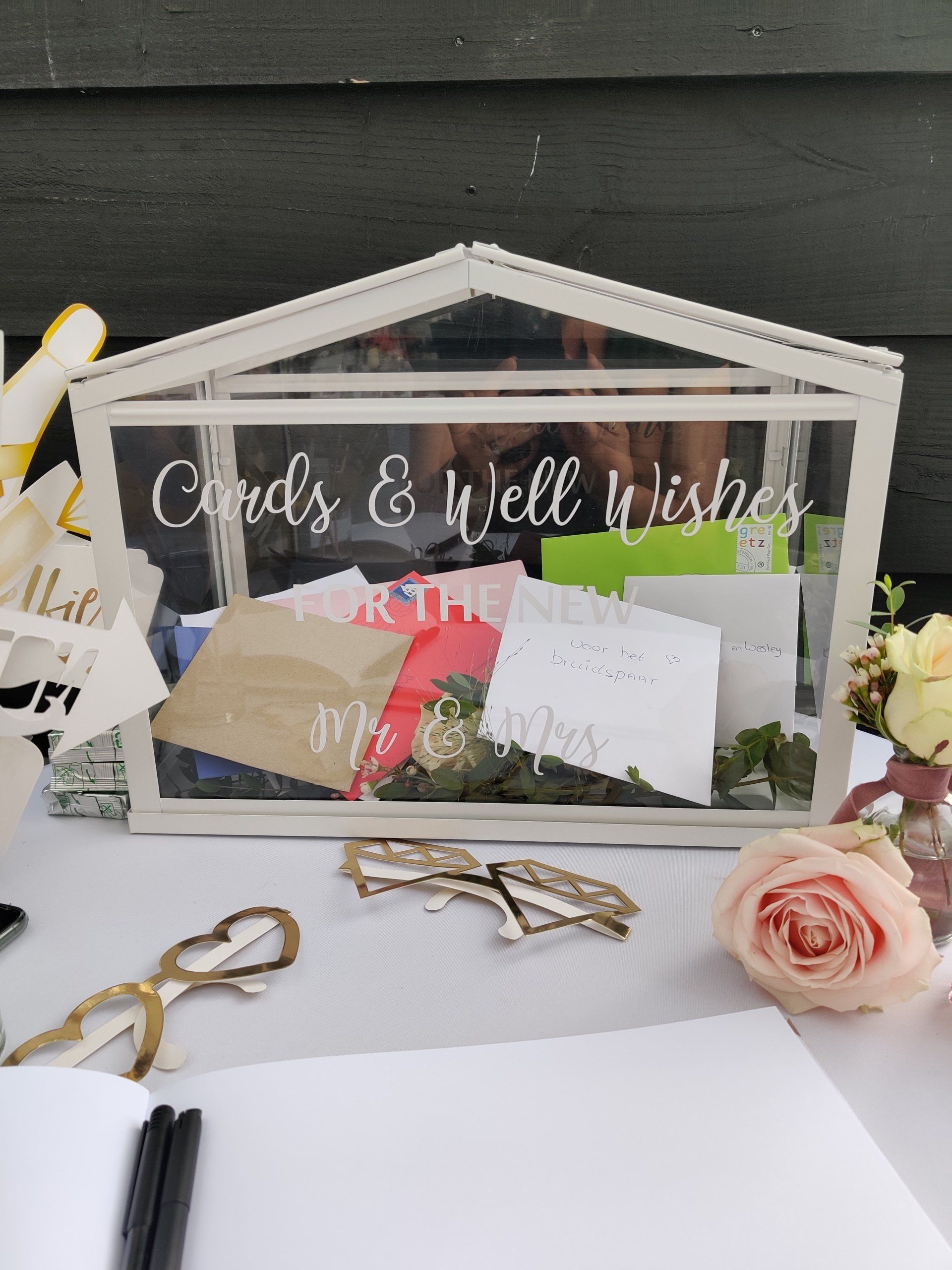 Enveloppendoos, bruiloftstyling, bruiloftdecoratie,trouwdecoratie zuid-holland,