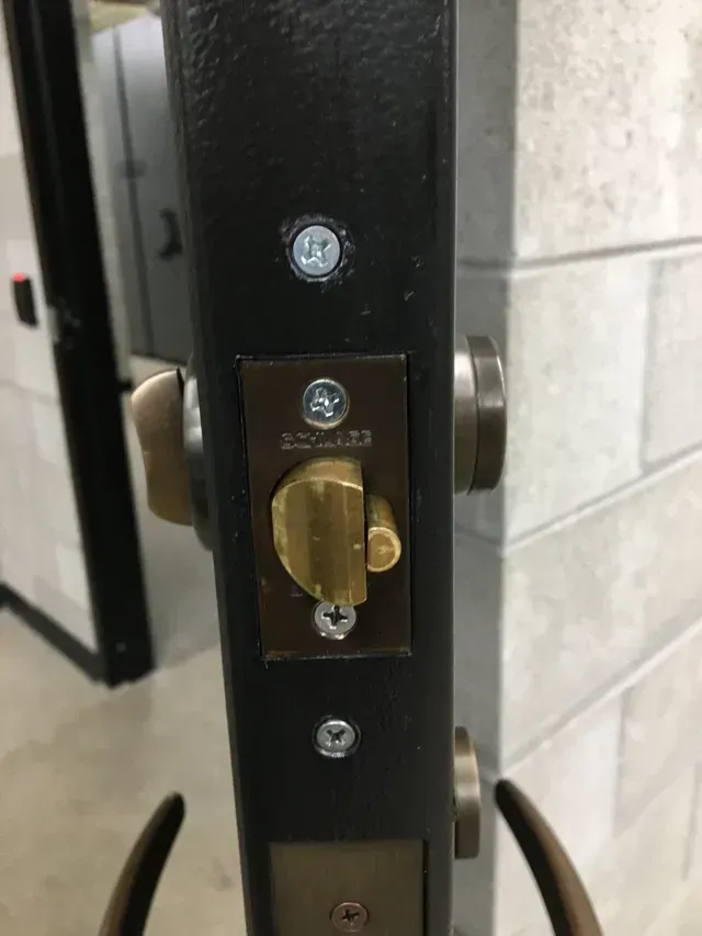 Latch Mortised Into Steel Door - Roselle, Illinois - Action Lock and Key, Inc