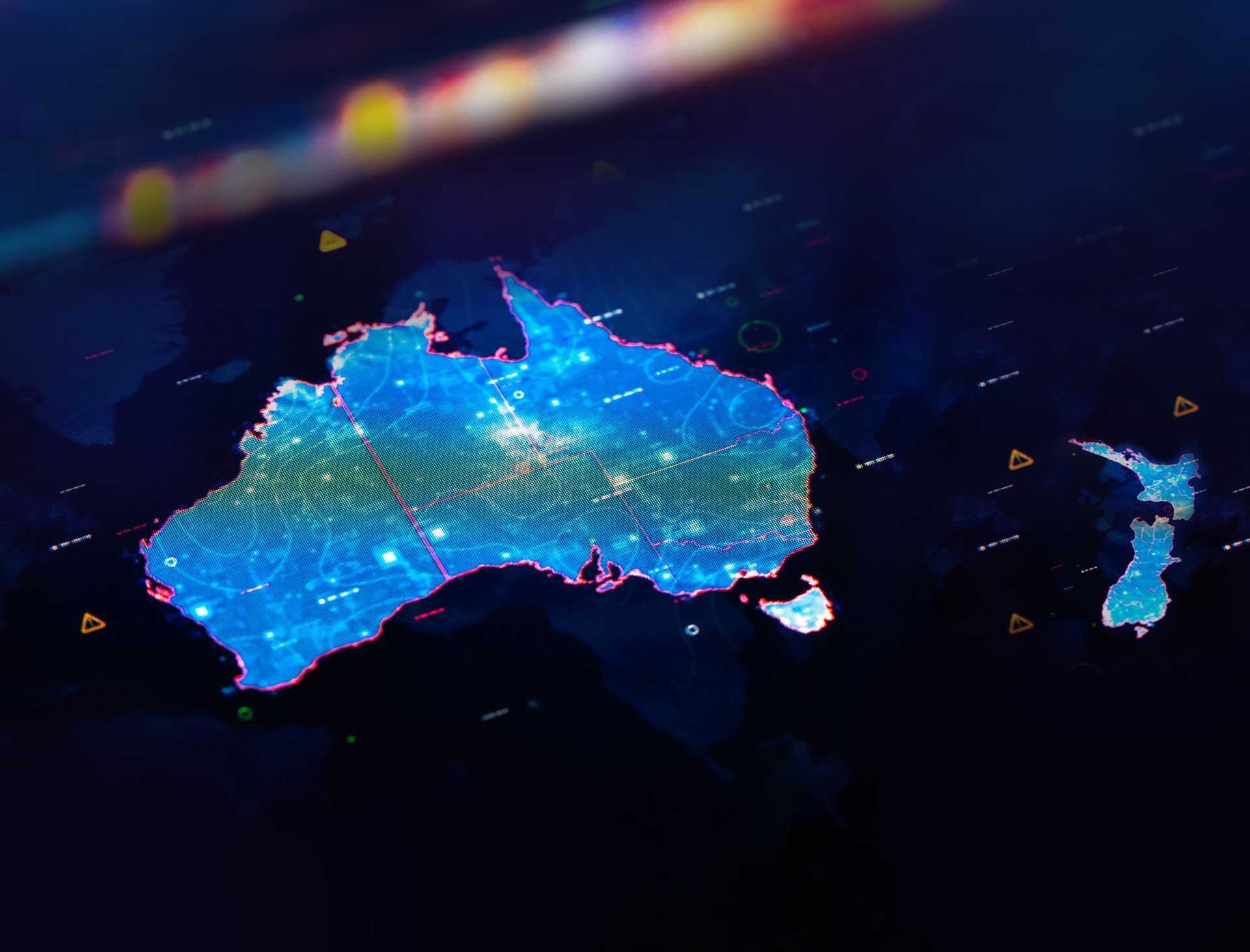 Digitised map of Australia & New Zealand