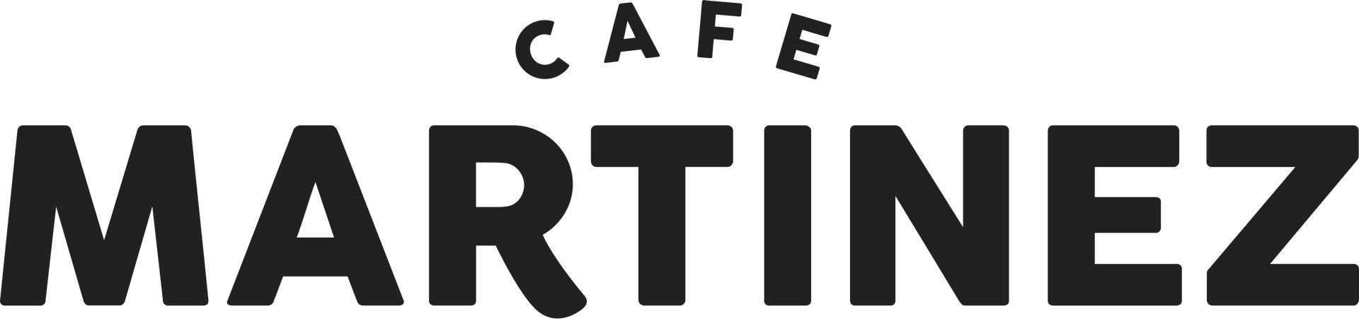 El logotipo negro de Cafe Martinez 