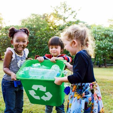 Kids collecting recyclable materials — Fairfax, VA — HEAVEN'S BEST MONTESSORI LLC