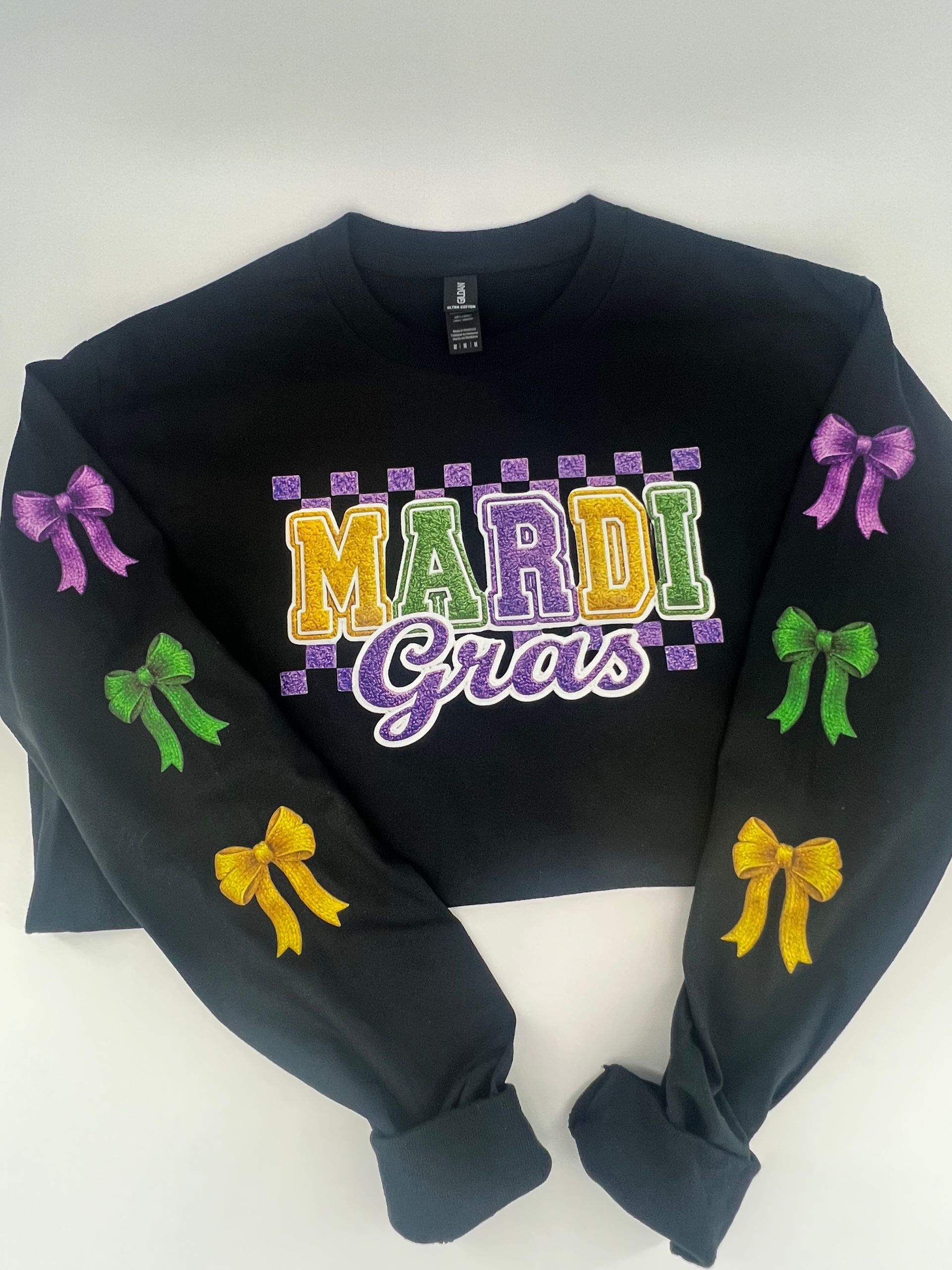 Mardi Gras Bow Sweatshirt