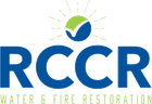 The logo for rccr water and fire restoration