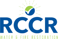The logo for rccr water and fire restoration