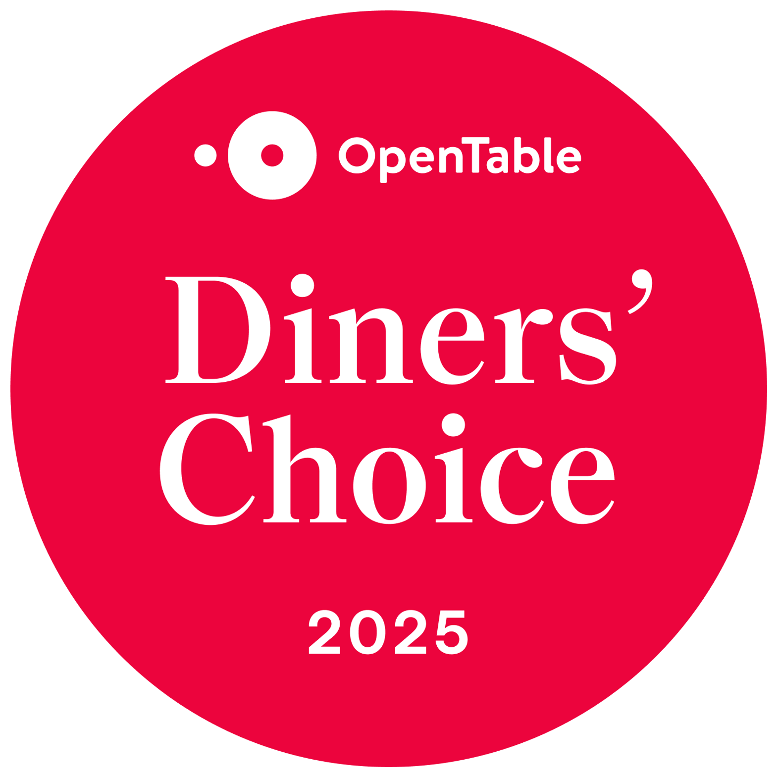 A red circle with the words diners choice 2024 on it
