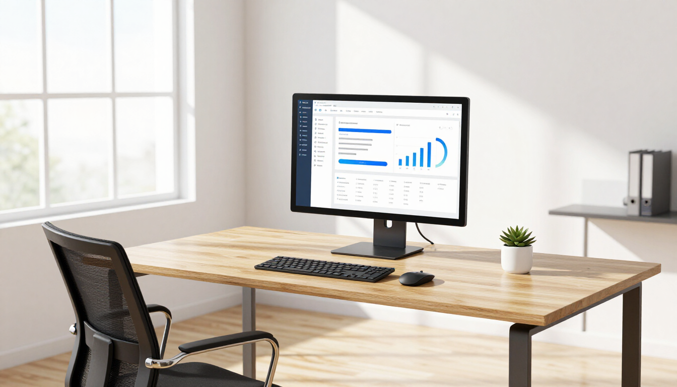 AI writing interface on a laptop screen representing the automated posting writer.